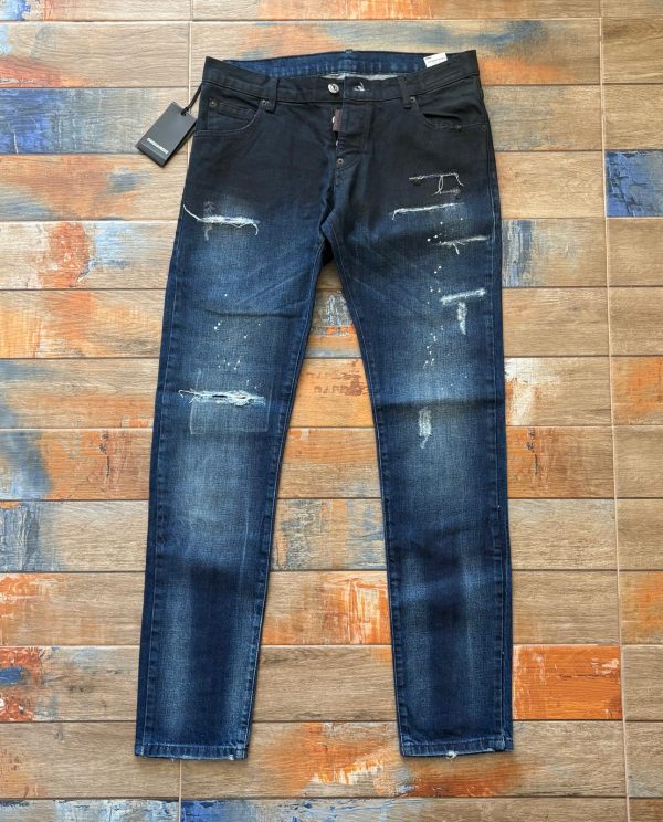 Мъжки дънки DSQUARED2 с протривания и бели пръски