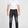 МЪЖКИ ЧЕРНИ ДЪНКИ DSQUARED2 С ЦВЕТНИ ПРЪСКИ — върху модел